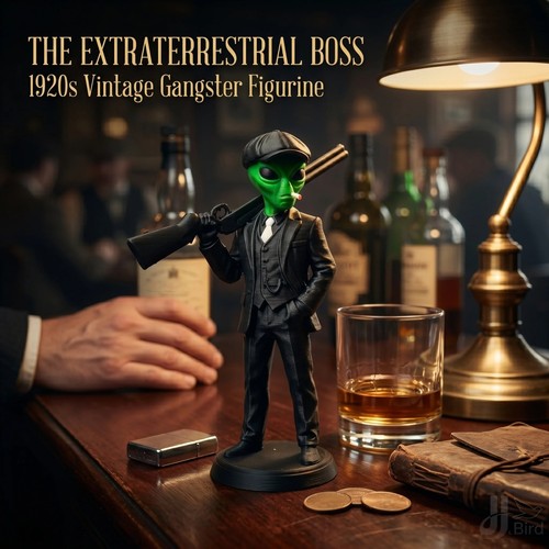 Alien figurine british suit - figurine,